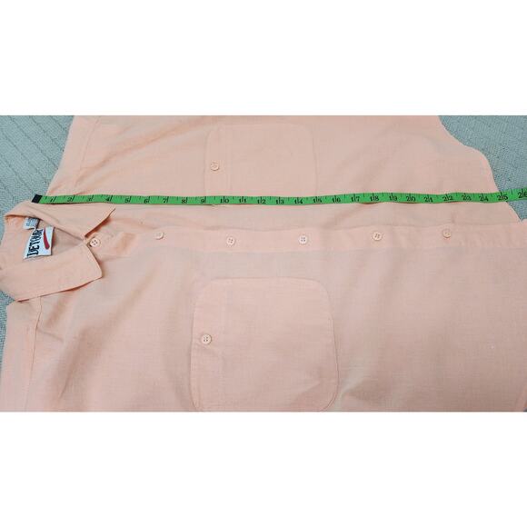Vintage Detour Peach Short Sleeve Button Down Shirt with Chest Pockets Women's S - Picture 5 of 7